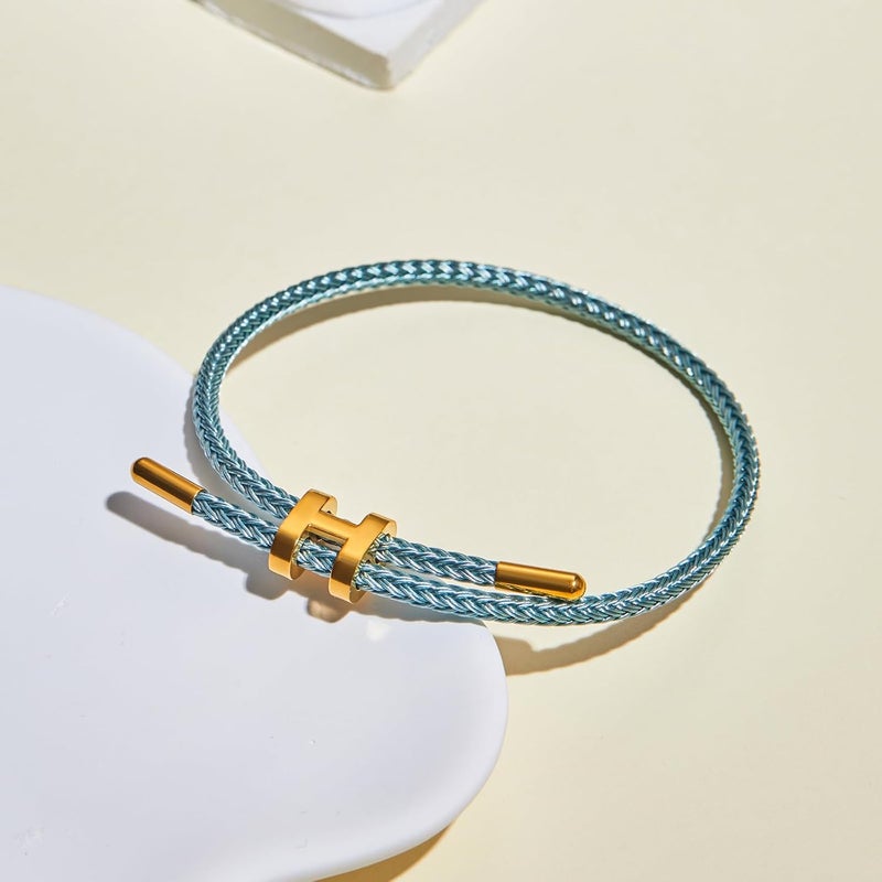 AIMADE Store Bracelets for Women Adjustable Charm Bracelet, 18k Gold-plated Buckle Design Titanium Steel Wire Rope Women's Gift Jewelry - Image 4